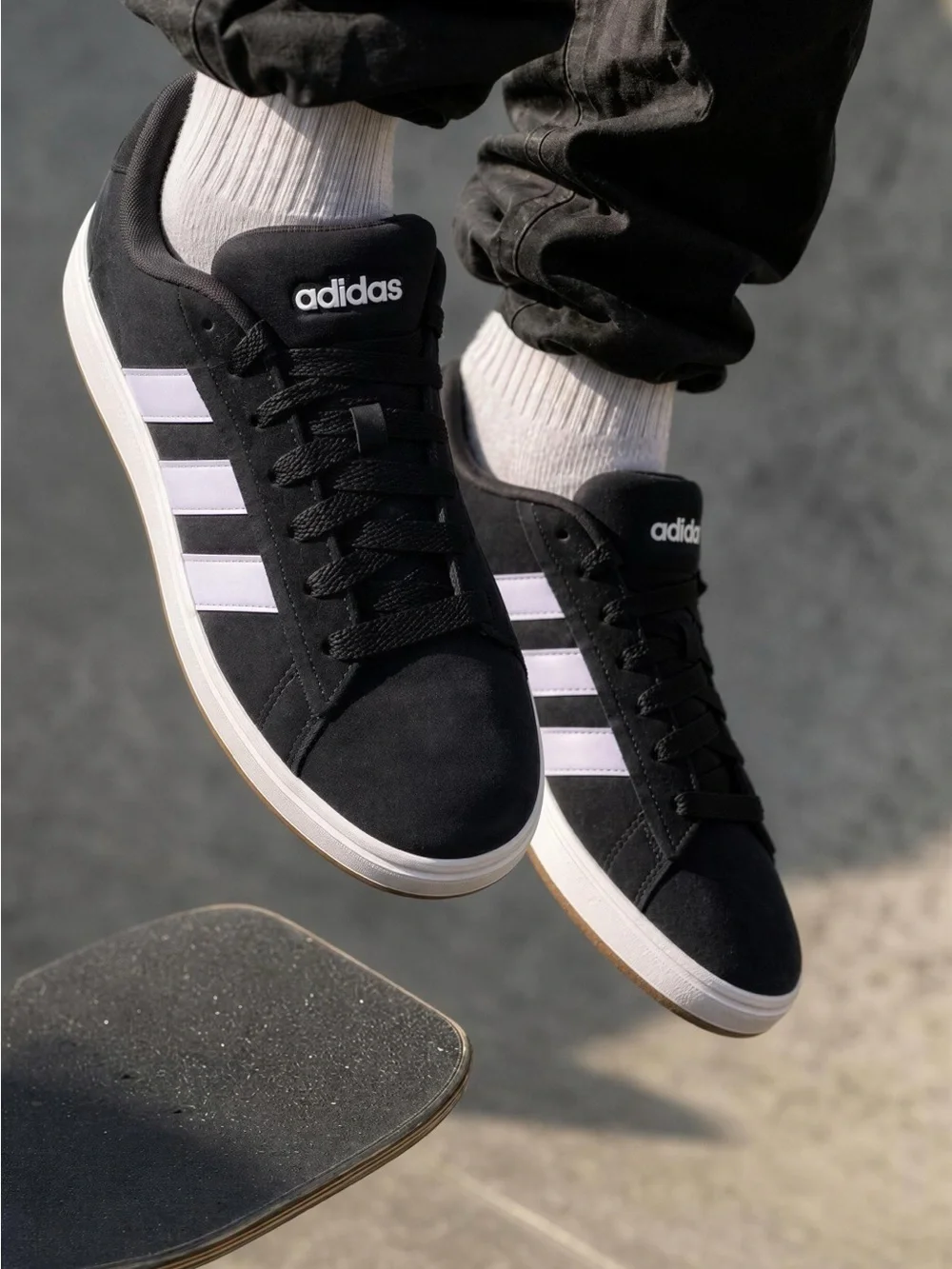 adidas Black & White Classic Skate Sneakers